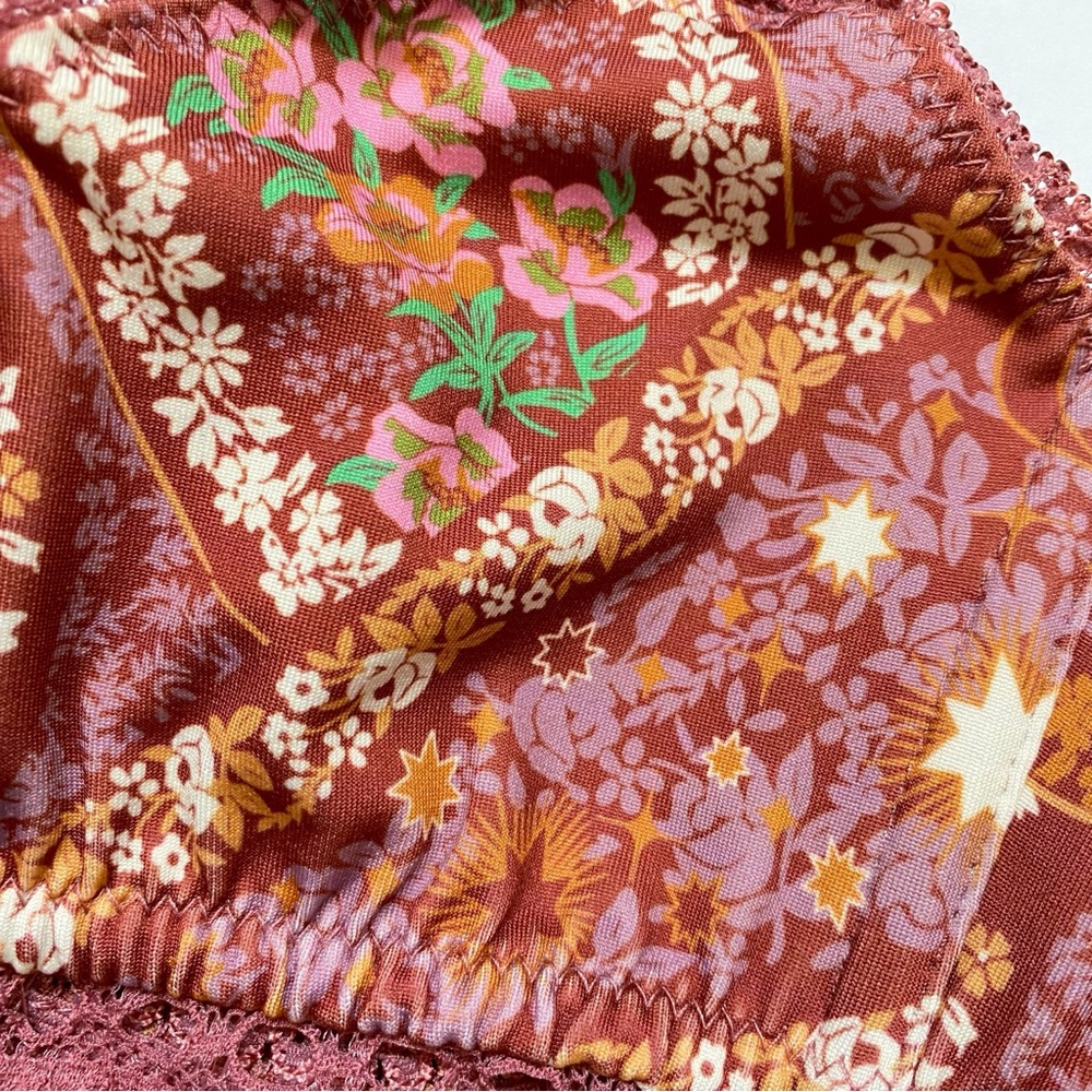 SPELL AND THE GYPSY PURPLE GOLDEN FLORAL PRINT AUBURN CITY LIGHTS LACE BRALETTE - Picture 4 of 10